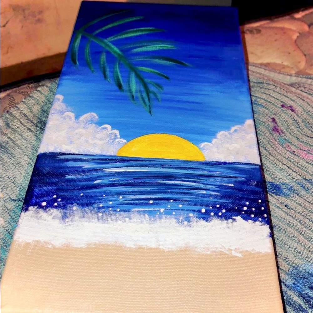 Beach canvas acrylic painting